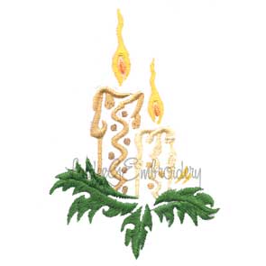 Candle Pair Machine Embroidery Design