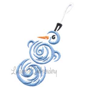 Snowman Ornament Machine Embroidery Design