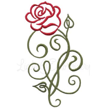Calligraphy Rose 1 Machine Embroidery Design