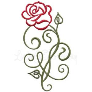 Picture of Calligraphy Rose 1 Machine Embroidery Design
