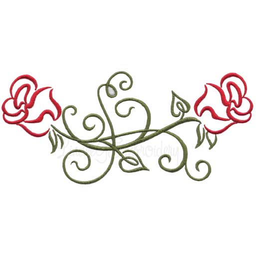 Calligraphy Rose 2 Machine Embroidery Design