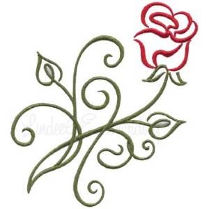Picture of Calligraphy Rose 3 Machine Embroidery Design