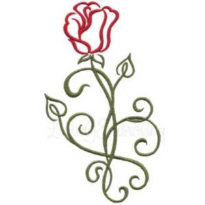 Picture of Calligraphy Rose 4 Machine Embroidery Design
