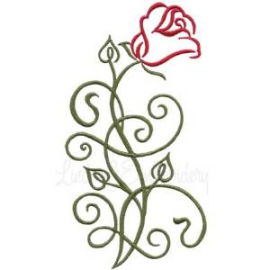 Picture of Calligraphy Rose 5 Machine Embroidery Design