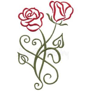 Picture of Calligraphy Rose 7 Machine Embroidery Design