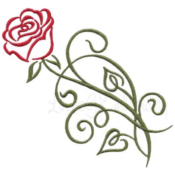 Calligraphy Rose 8 Machine Embroidery Design