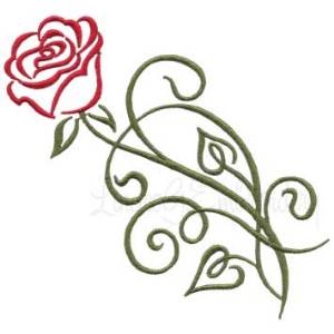Picture of Calligraphy Rose 8 Machine Embroidery Design