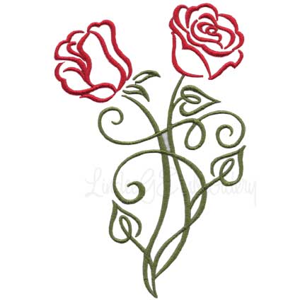 Calligraphy Rose 10 Machine Embroidery Design