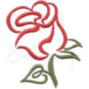 Picture of Small Calligraphy Rose Element  Machine Embroidery Design