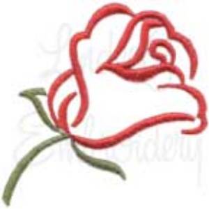 Picture of Small Calligraphy Rose Element 4 Machine Embroidery Design