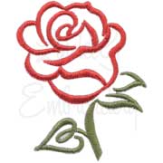 Small Calligraphy Rose Element 5 Machine Embroidery Design