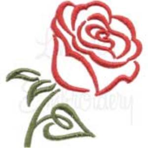 Picture of Small Calligraphy Rose Element 9 Machine Embroidery Design