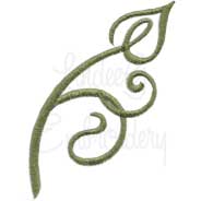 Small Calligraphy Rose Element 0 Machine Embroidery Design
