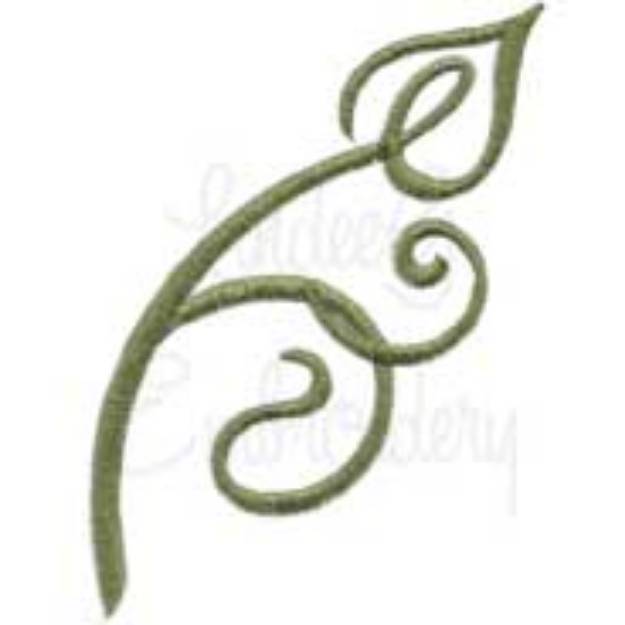 Picture of Small Calligraphy Rose Element 0 Machine Embroidery Design