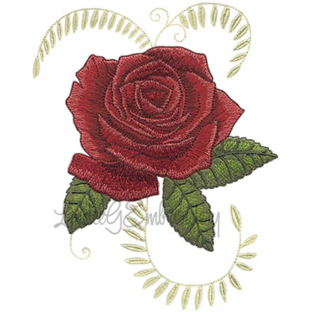 Picture of Realistic Rose  Machine Embroidery Design