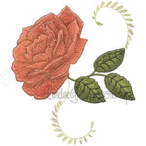 Picture of Realistic Rose 4 Machine Embroidery Design