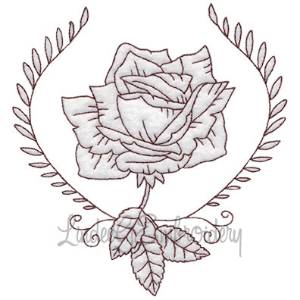 Picture of Realistic Rose 5 Redwork - Bean st. Machine Embroidery Design