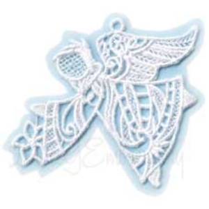 Picture of Angel with Poinsettia Machine Embroidery Design