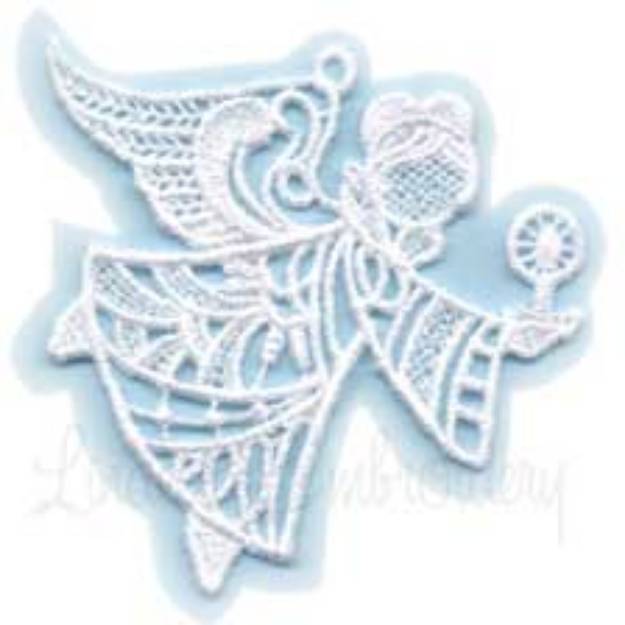 Picture of Angel with Candle Machine Embroidery Design