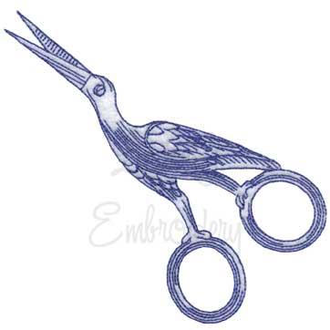 Bird Scissors Machine Embroidery Design