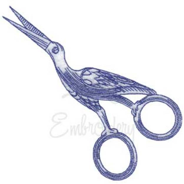 Picture of Bird Scissors Machine Embroidery Design