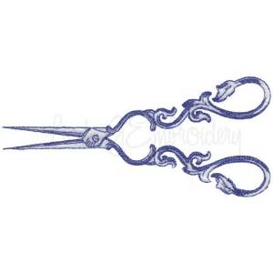 Picture of Open Antique Decorative Scissors Machine Embroidery Design