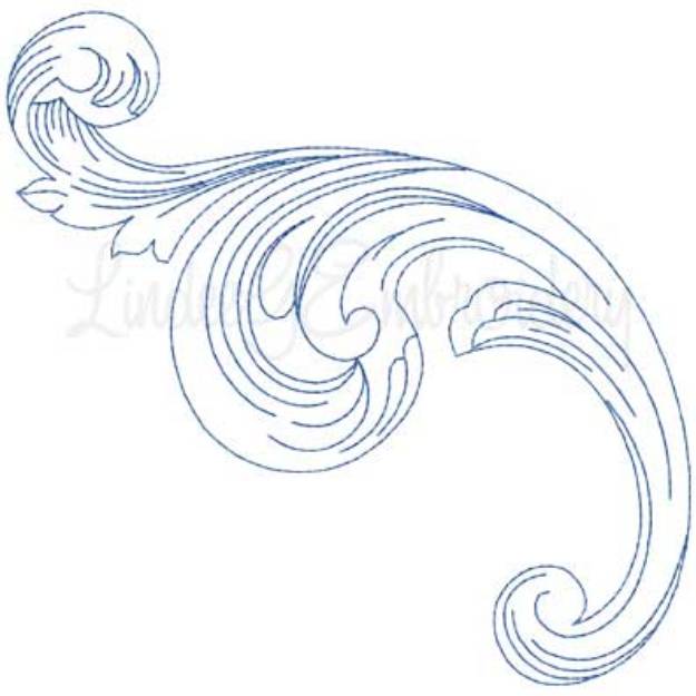 Picture of Baroque Scroll 3 Machine Embroidery Design