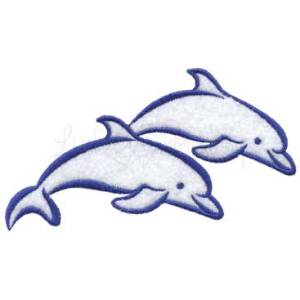 Picture of Porpoise Pair - satin Machine Embroidery Design