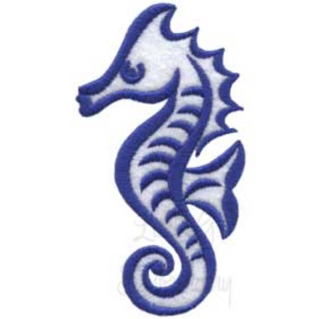 Picture of Sea Horse - satin Machine Embroidery Design