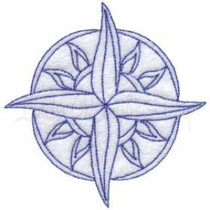 Picture of Compass Rose - bean stitch Machine Embroidery Design