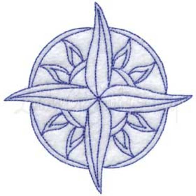 Picture of Compass Rose - bean stitch Machine Embroidery Design