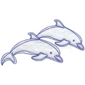Picture of Porpoise Pair - bean stitch Machine Embroidery Design
