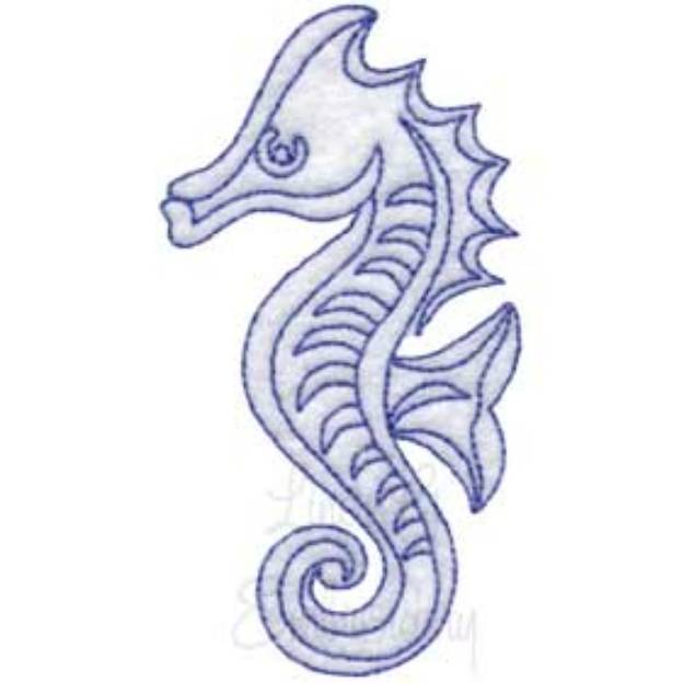 Picture of Sea Horse - bean stitch Machine Embroidery Design