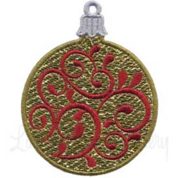 Picture of Swirls Applique Ornament  Machine Embroidery Design