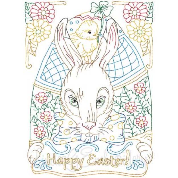 Picture of Happy Easter (multicolor) (3 sizes) Machine Embroidery Design