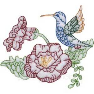Picture of Hummingbird 1 Multicolor (3 sizes) Machine Embroidery Design