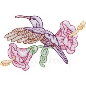 Picture of Hummingbird 5 Multicolor (3 sizes) Machine Embroidery Design