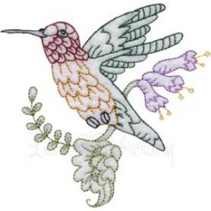 Picture of Hummingbird 6 Multicolor (3 sizes) Machine Embroidery Design