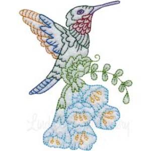 Picture of Hummingbird 7 Multicolor (3 sizes) Machine Embroidery Design