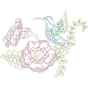 Picture of Hummingbird 1 Multicolor (3 sizes) Machine Embroidery Design