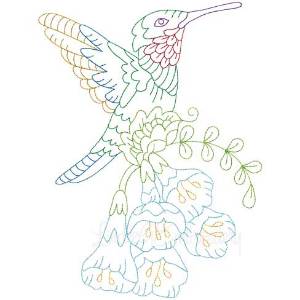 Picture of Hummingbird 7 Multicolor (3 sizes) Machine Embroidery Design