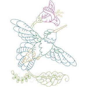 Picture of Hummingbird 10 Multicolor (3 sizes) Machine Embroidery Design