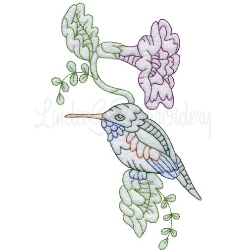 Hummingbird 2 Multicolor (3 sizes) Machine Embroidery Design