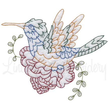 Hummingbird 9 Multicolor (3 sizes) Machine Embroidery Design