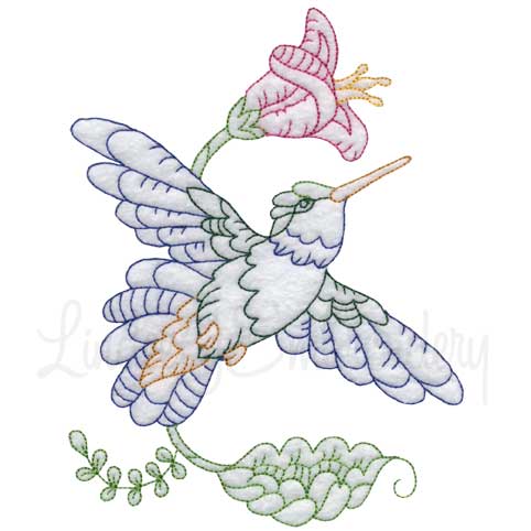 Hummingbird 10 Multicolor (3 sizes) Machine Embroidery Design