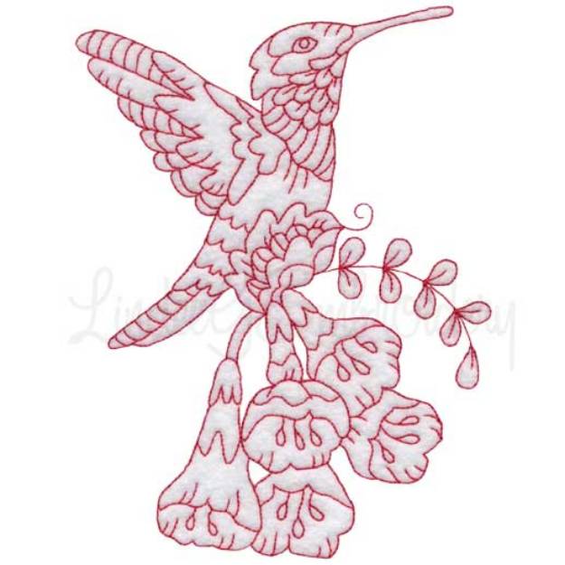 Picture of Hummingbird 7 Redwork (3 sizes) Machine Embroidery Design