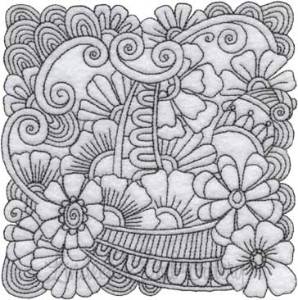 Picture of Floral Doodle Block 8 (5 sizes) Machine Embroidery Design