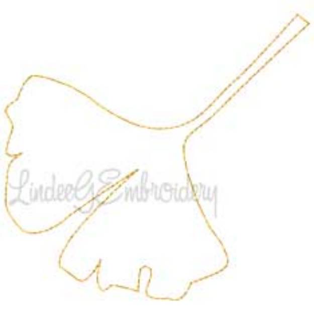 Picture of Gingko Leaf Outline Machine Embroidery Design