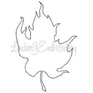 Picture of Maple Leaf Curled  Outline Machine Embroidery Design