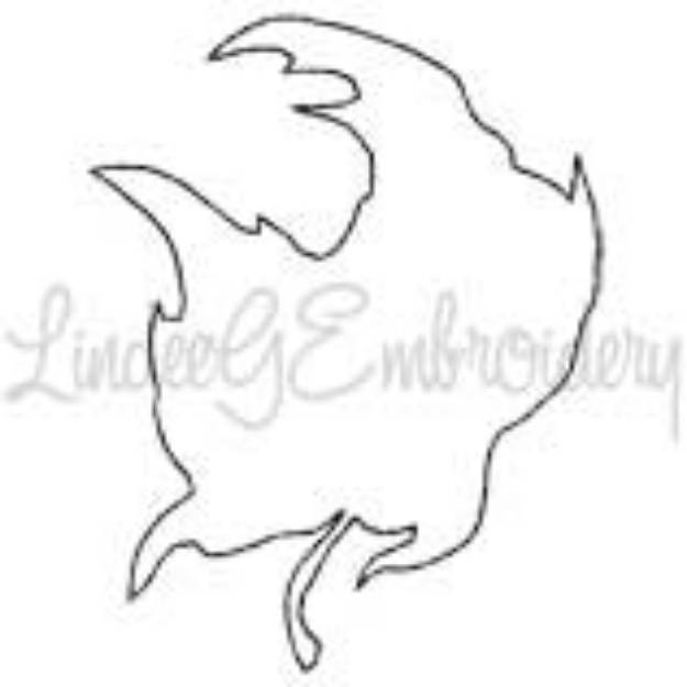 Picture of Maple Leaf Curled 2 Outline Machine Embroidery Design